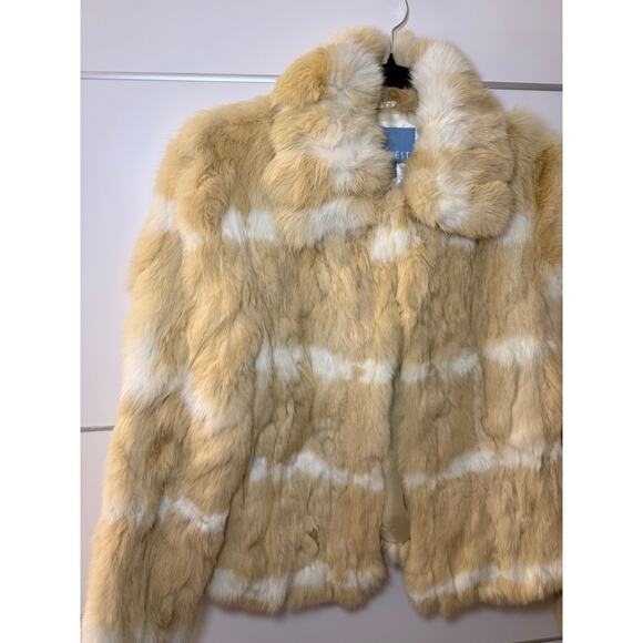 Nine West Rabbit fur jacket-Beige (SIZE M) - Picture 6 of 10